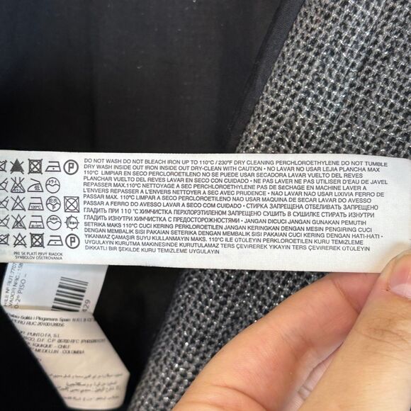 Womens MNG Casual Tweed‎ Asymmetrical Blazer Metal Zippers Pockets Raw Hem Small - Picture 7 of 13